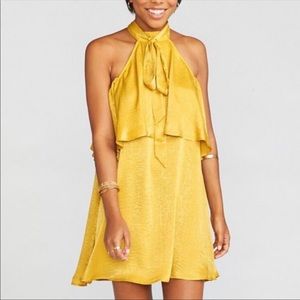 NWT Show Me Your Mumu Kaitlin Ruffle Dress - Mustard Size Large